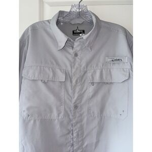 Habit Fishing Shirt Mens M Gray UPF 40 Vented Outdoor Lightweight